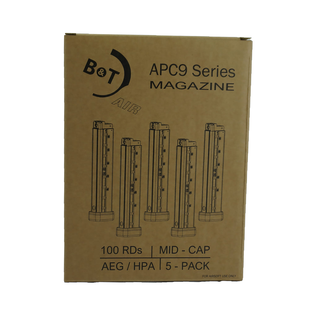B&T Air APC9 AEG / HPA Magazine – 100rd (Box of 5)